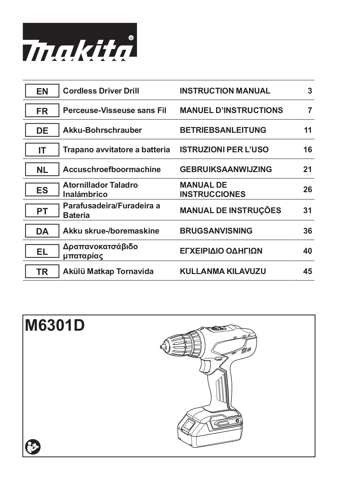 Makita M6301DWE User Manual