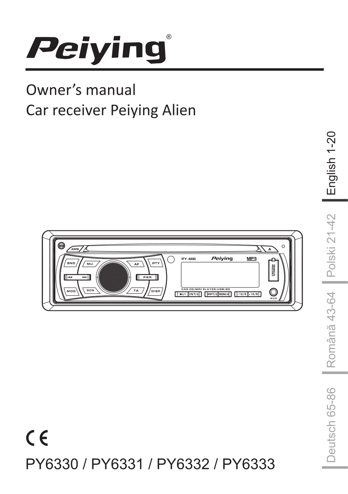 Peiying PY-6332, PY-6333, PY-6331, PY-6330 User Manual