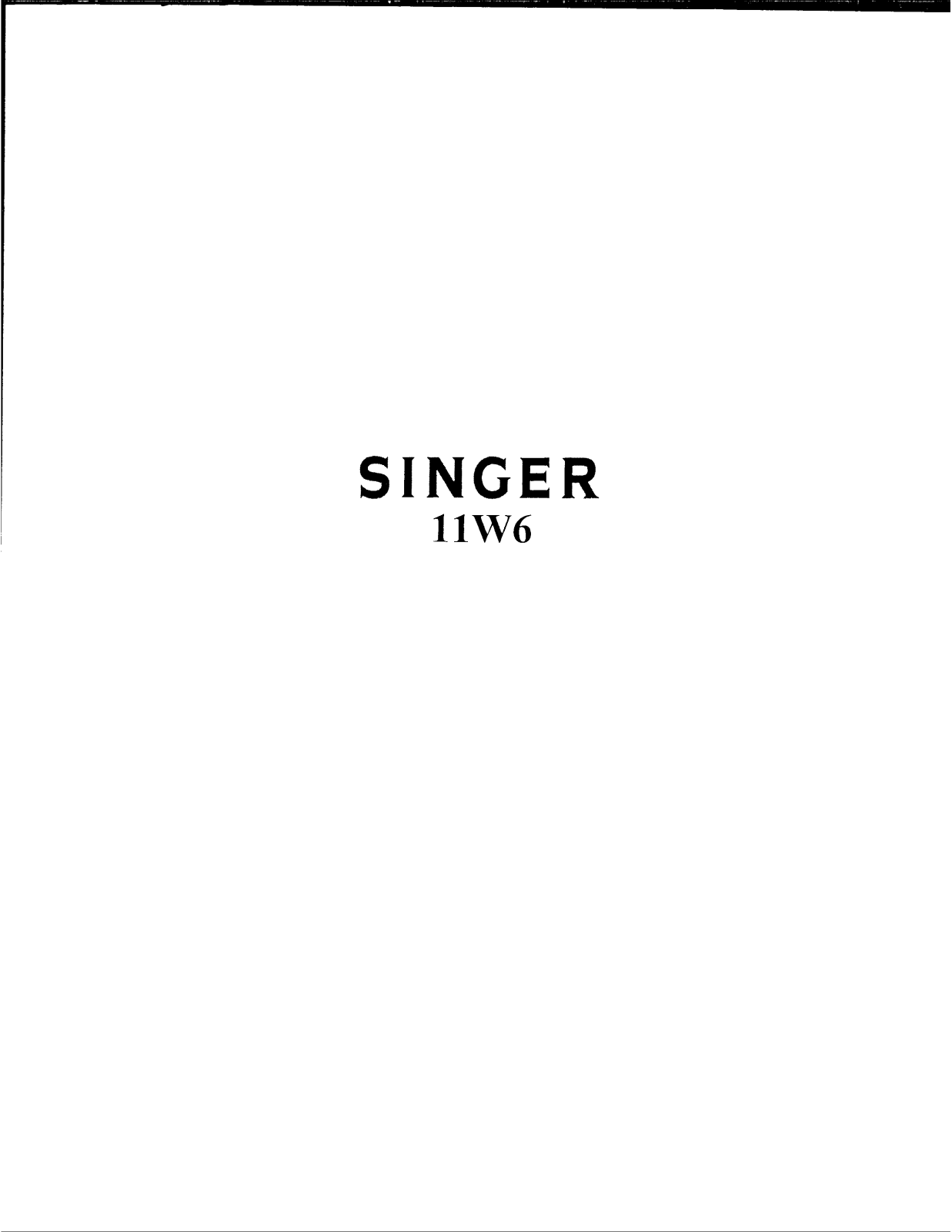 SINGER 11W6 Parts List