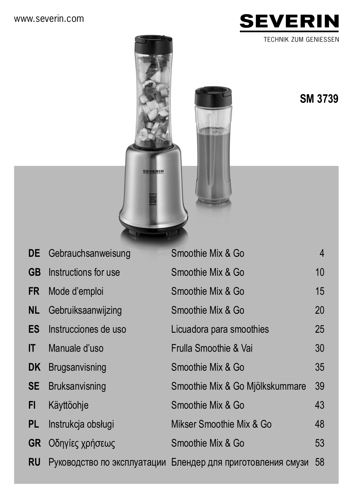 Severin SM 3739 User Manual