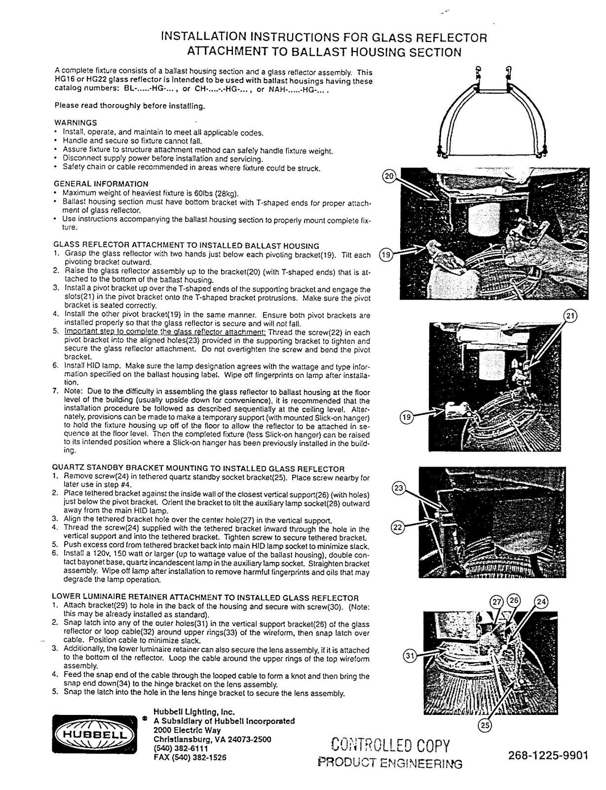 Hubbell Lighting GLASS REF. TO BALL. HOUSE SECTION User Manual