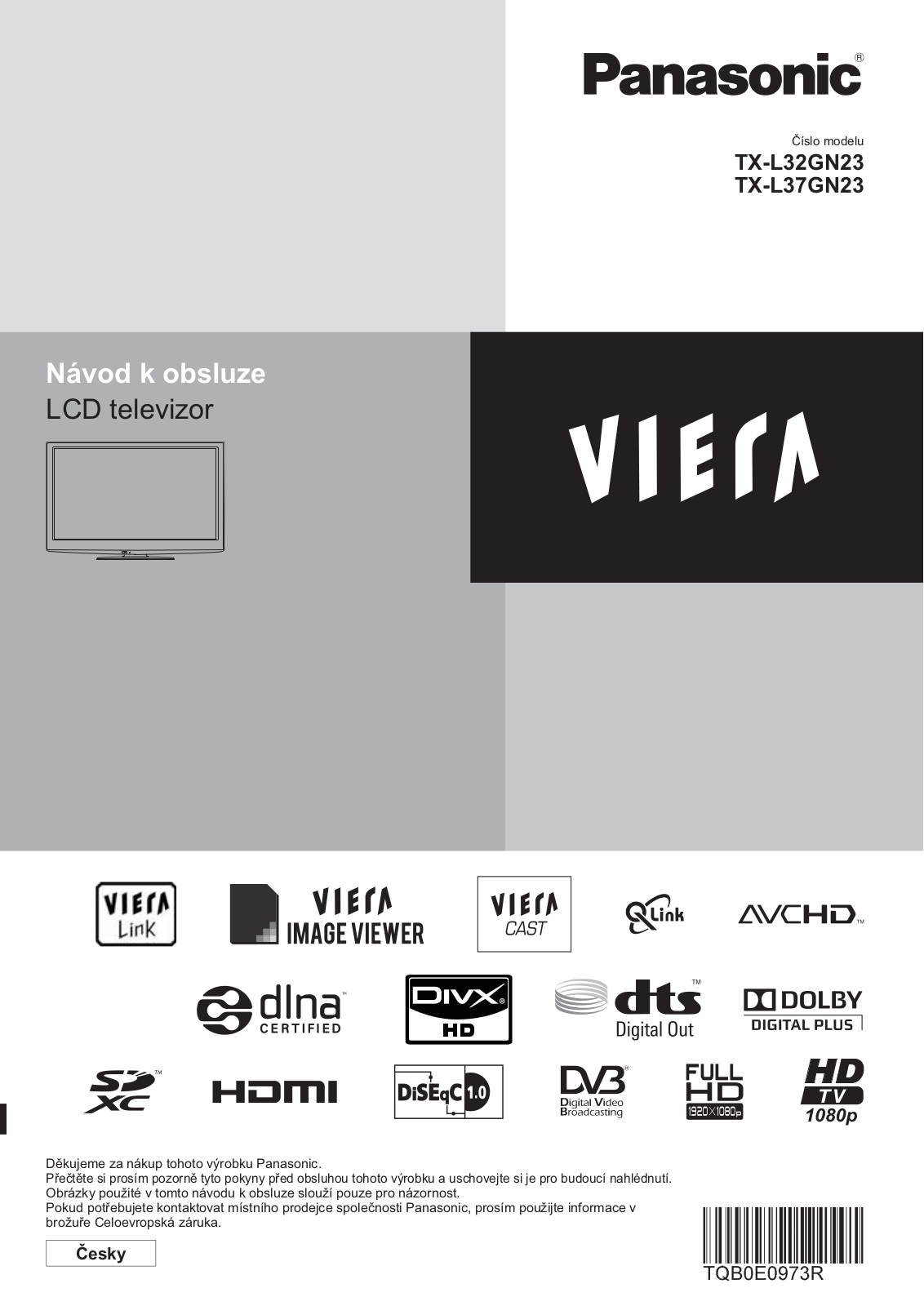 Panasonic TXL37GN23, TXL32GN23 User Manual