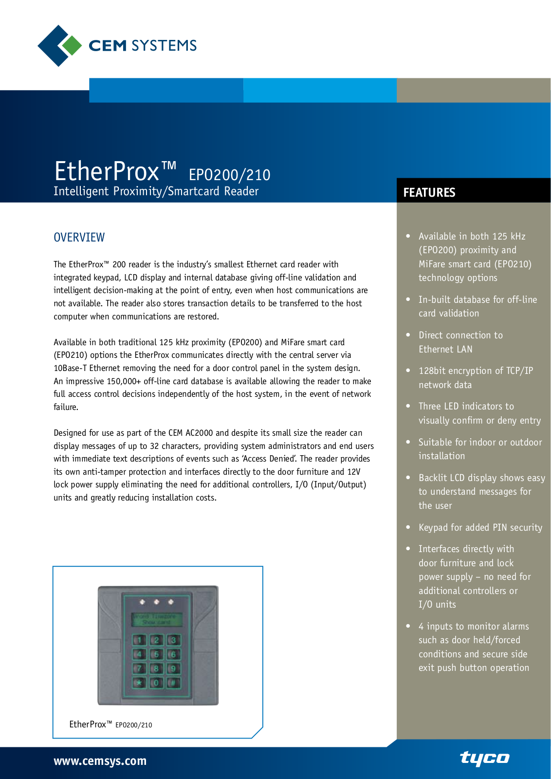 Tyco EPO200, EPO210 User Manual