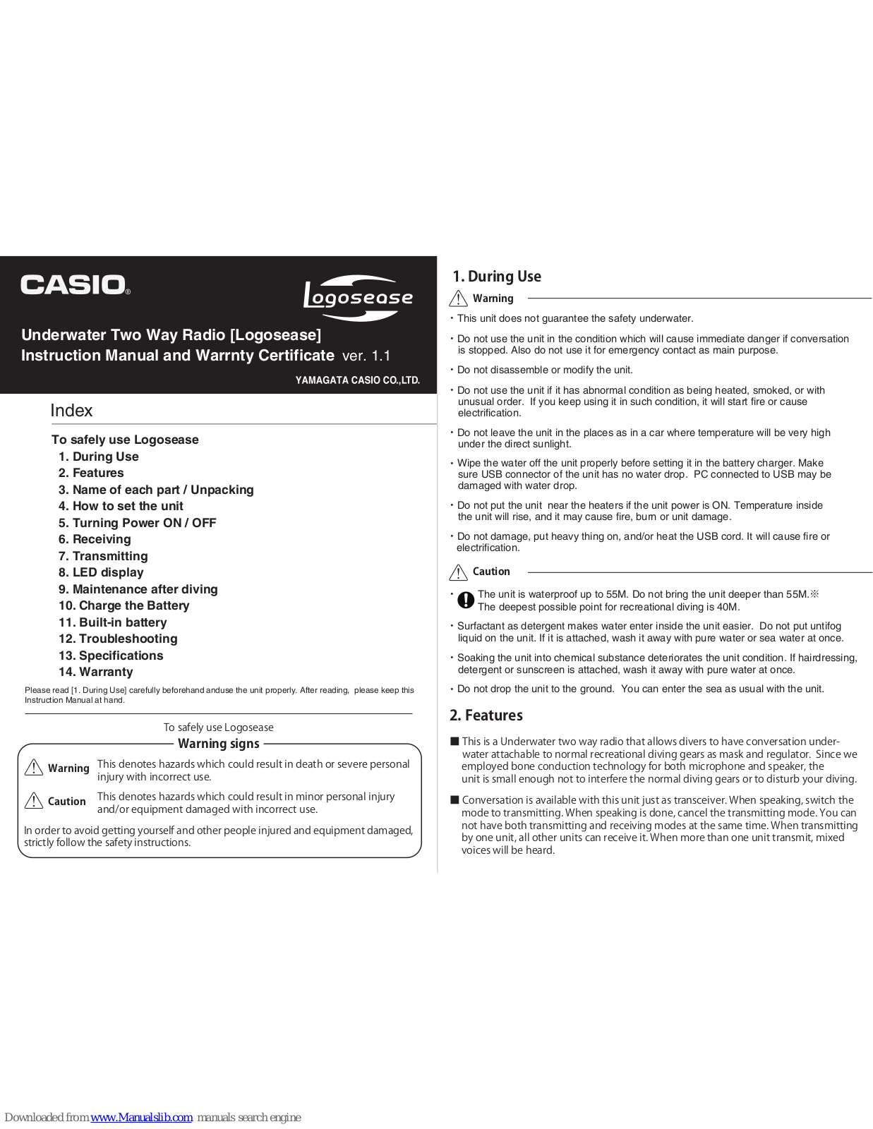 Casio Logosease Instruction Manual