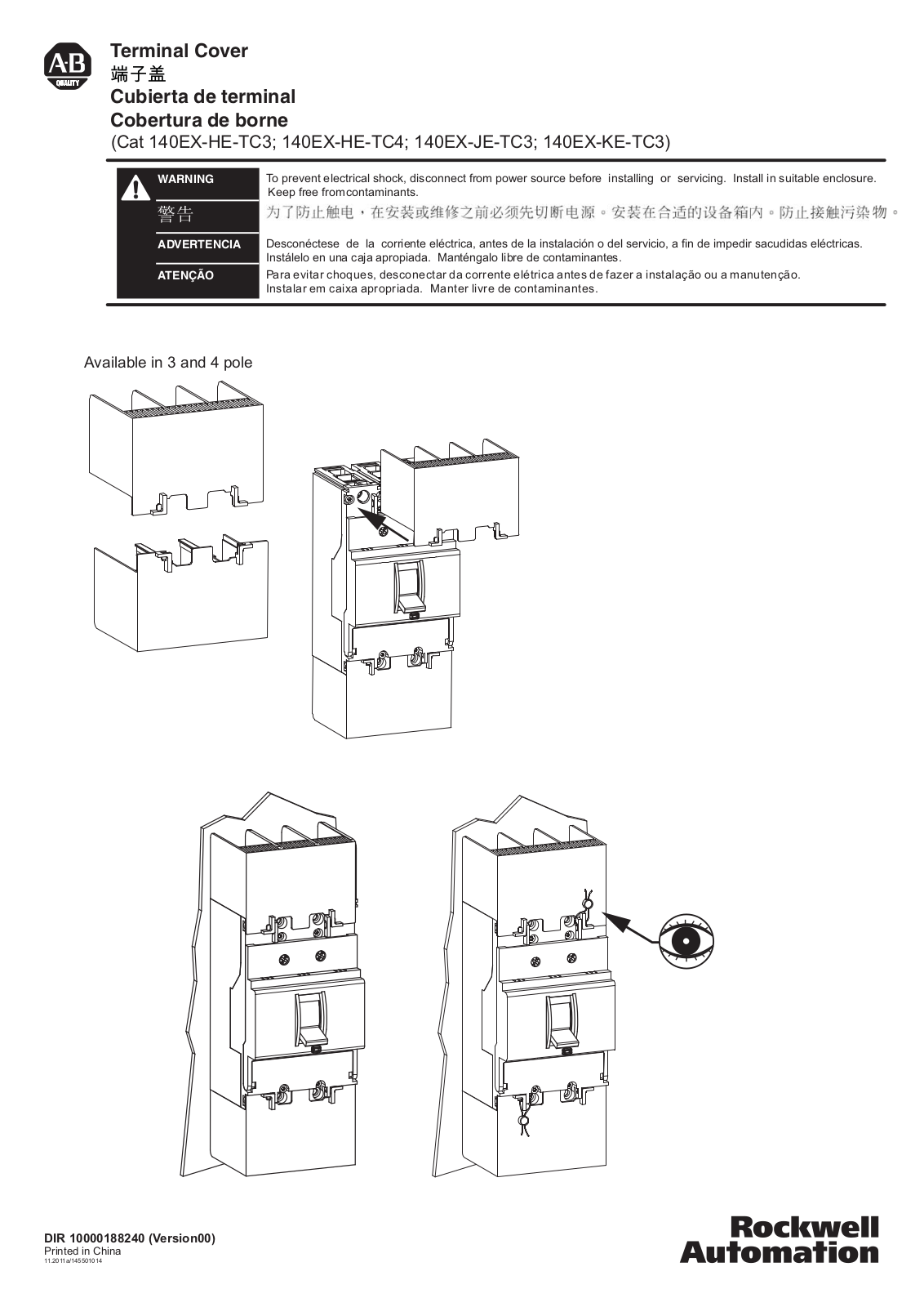 Rockwell Automation 140EX, 140-HE, 140-TCx, 140-JE, 140-TC3 User Manual