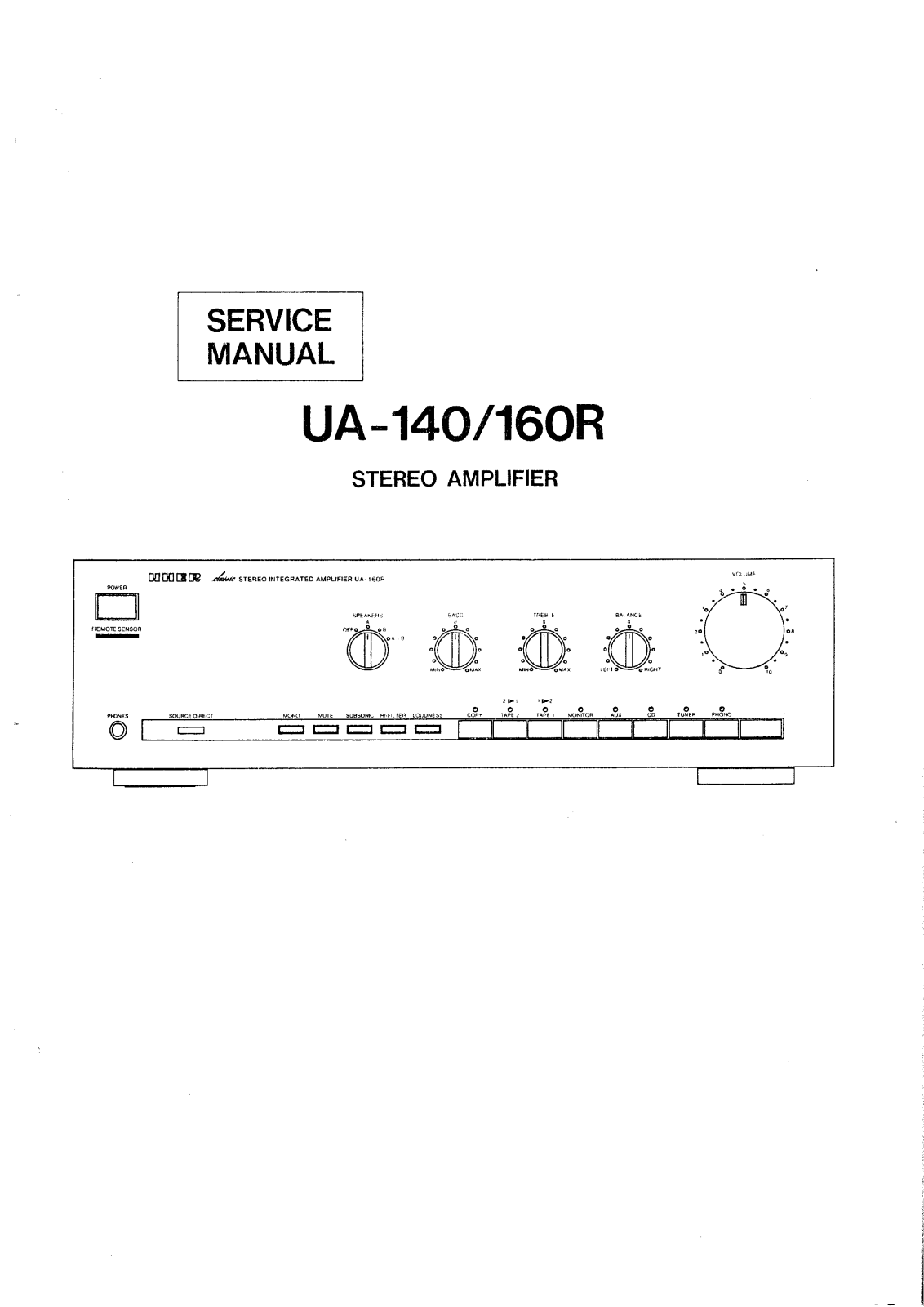 Uher UA-140, UA-160-R Service manual