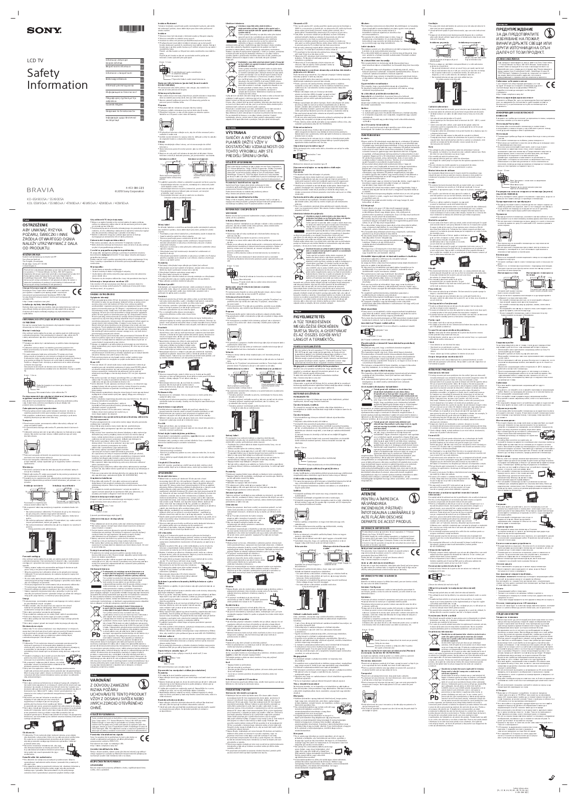 Sony KDL55X9005A User Manual