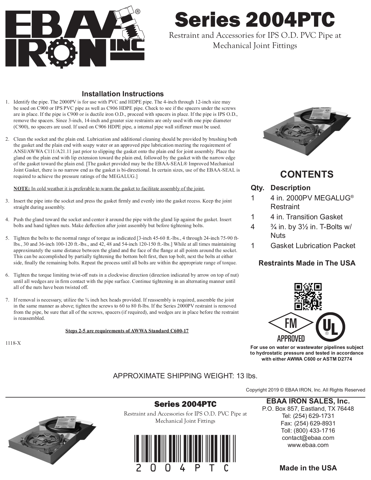 EBAA Iron 2004PTC Installation Manual