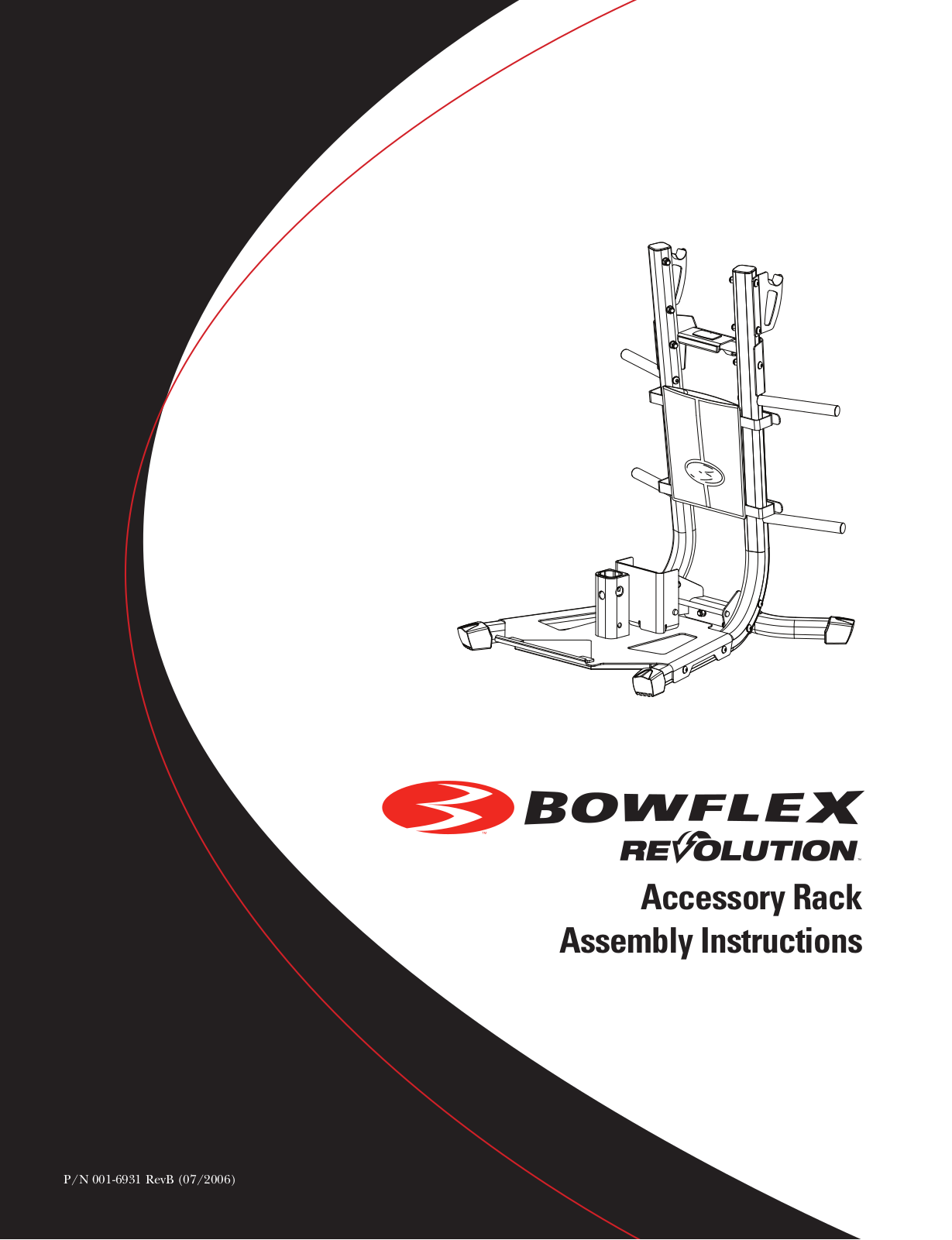 Bowflex Revolution Accessory Rack Owner's Manual