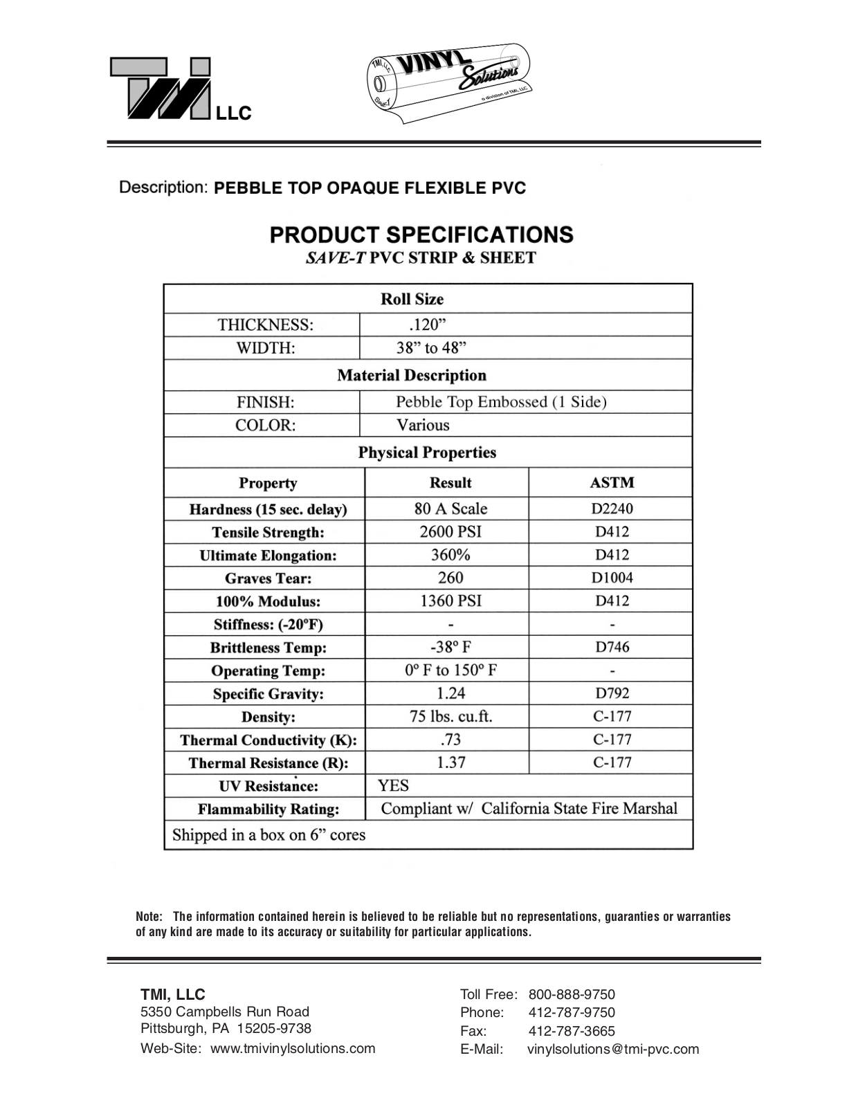 Tmi PBES38120 User Manual