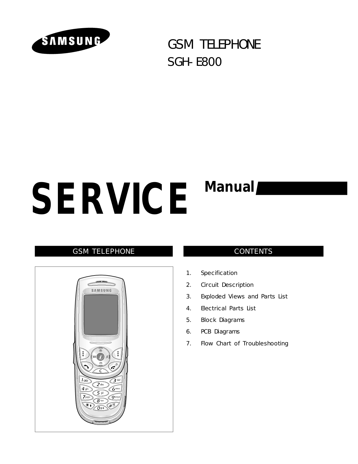 Samsung SGH-E800 Service Manual