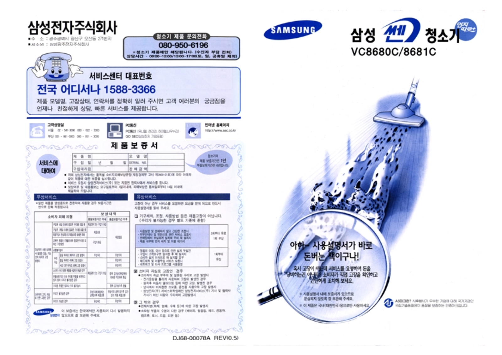 Samsung VC-8680C User Manual