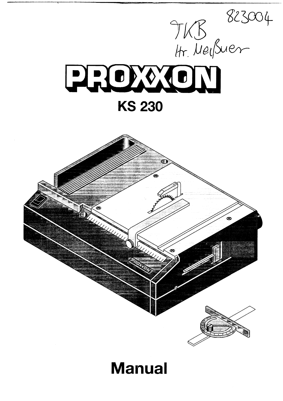 Proxxon KS 230 User guide - ManualMachine.com