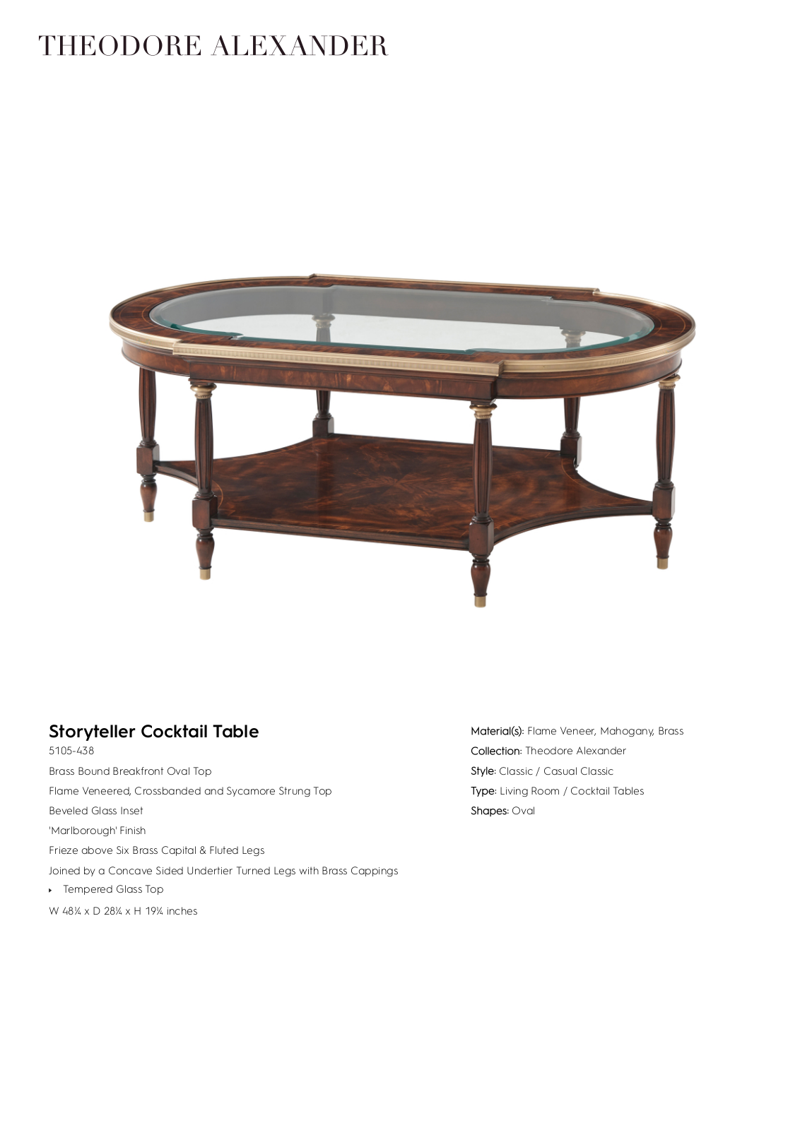 Theodore Alexander FPLJ3053 Specifications - ManualMachine.com