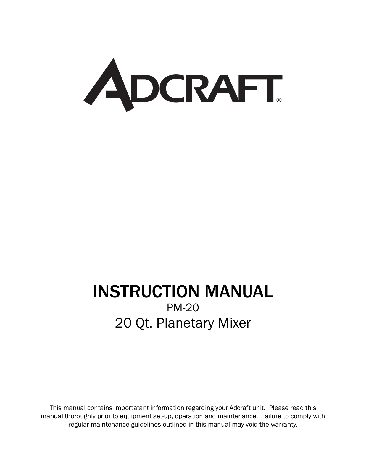 Presto PM-20 Installation  Manual