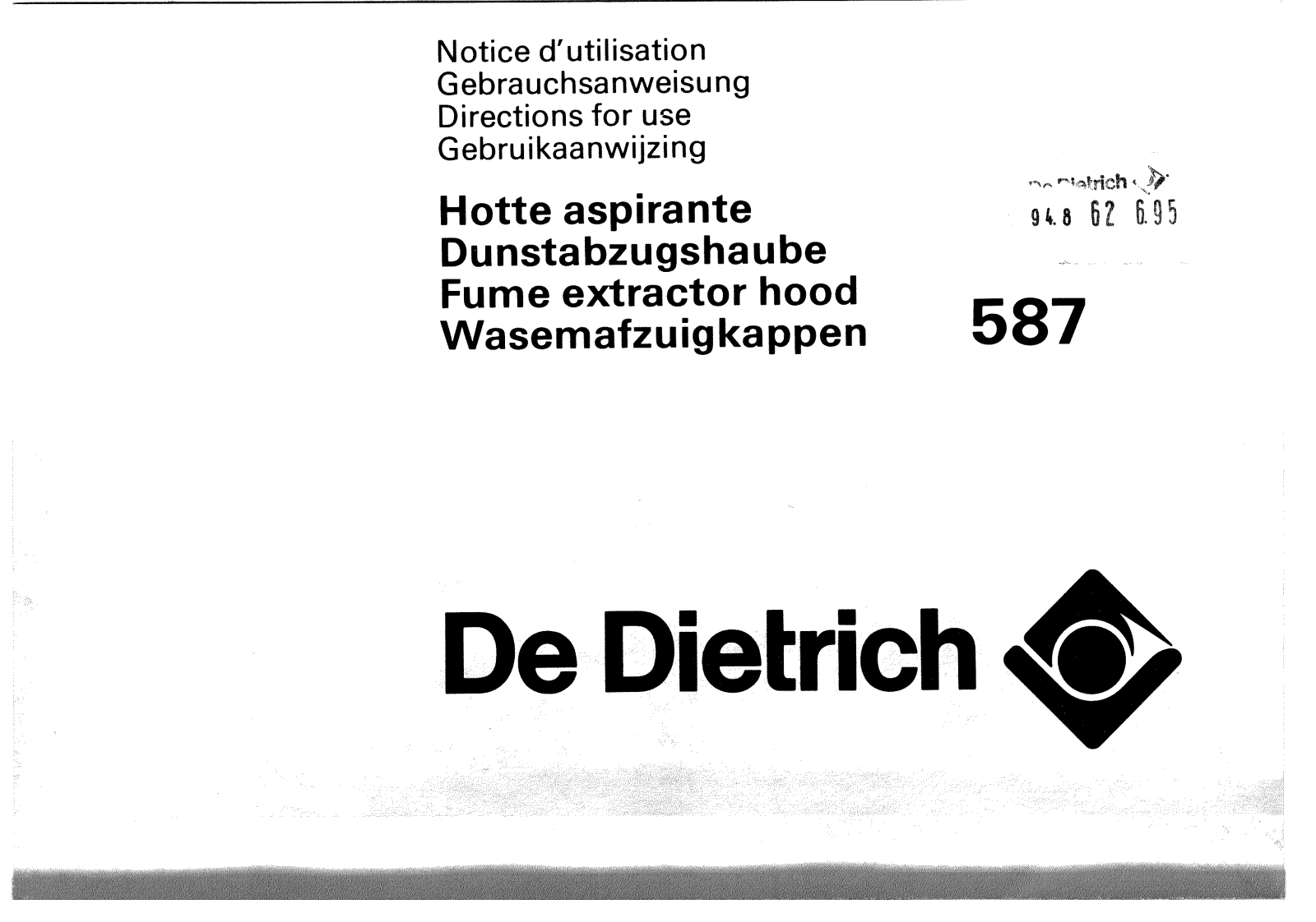 De dietrich 587 User Manual