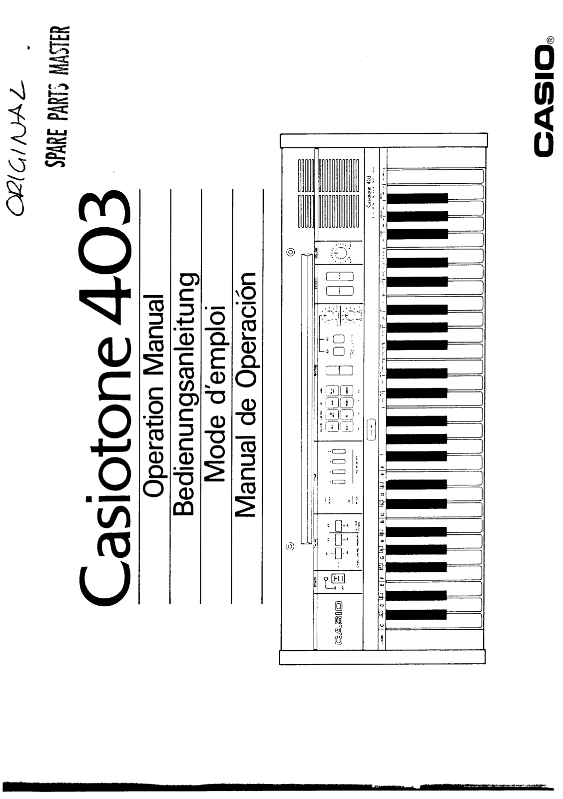 Casio Casiotone 403 User Manual