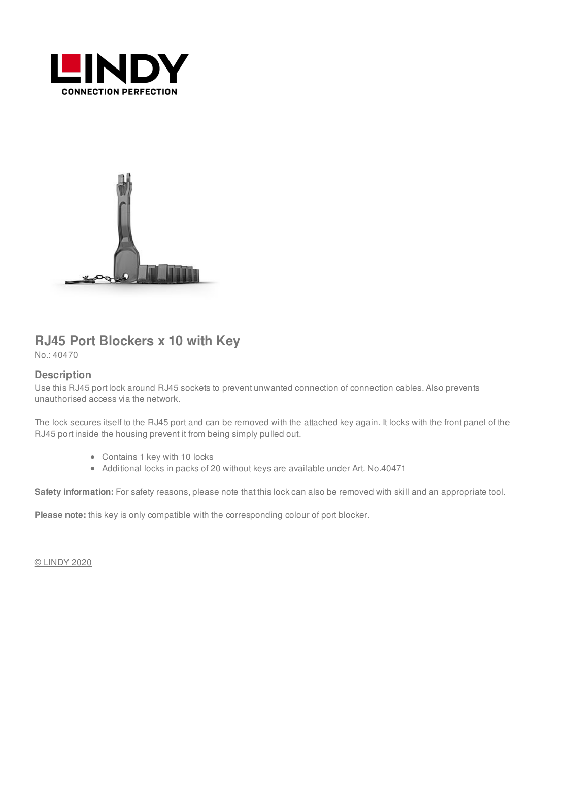 LINDY 40470 Datasheet - ManualMachine.com