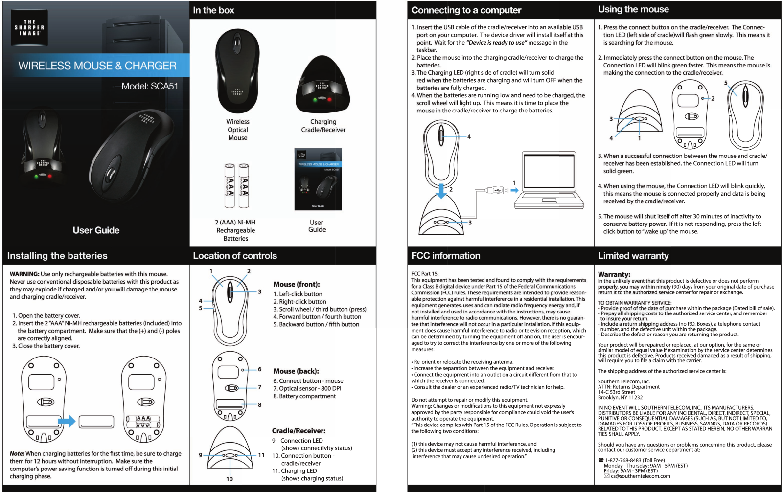 Sharper image SCA51 User Manual