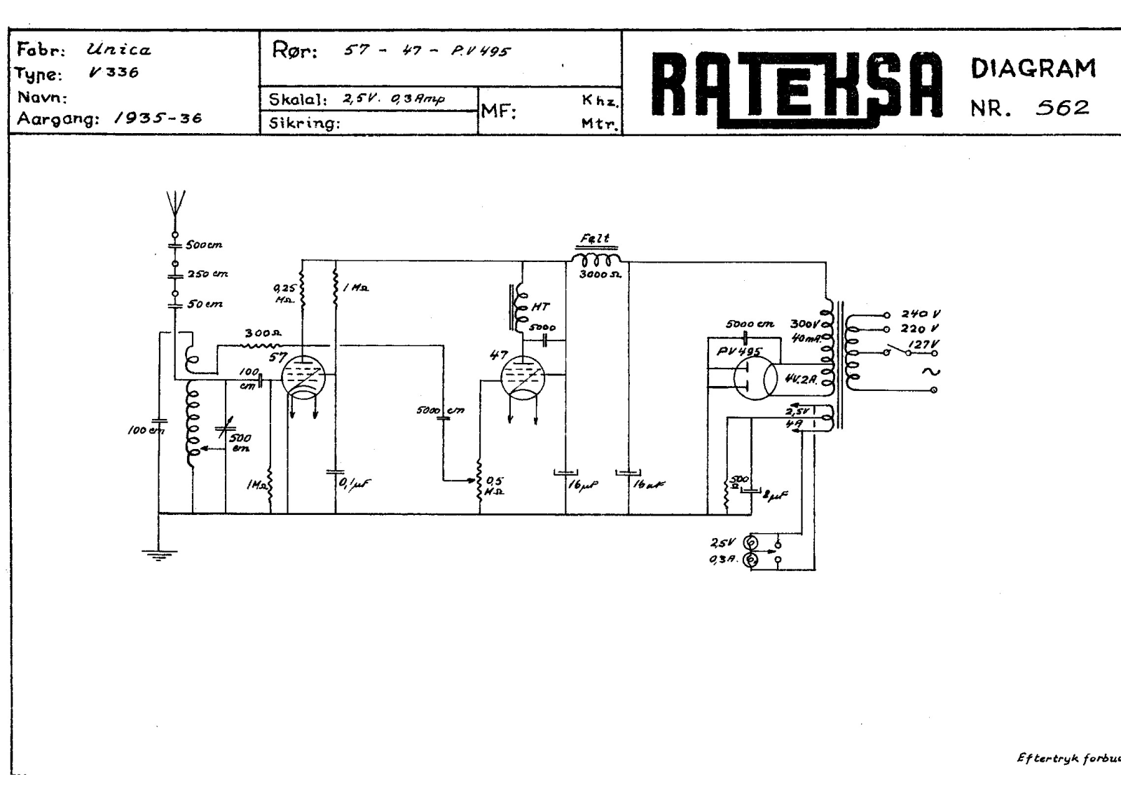 Unica EkkoV336 Schematic - ManualMachine.com