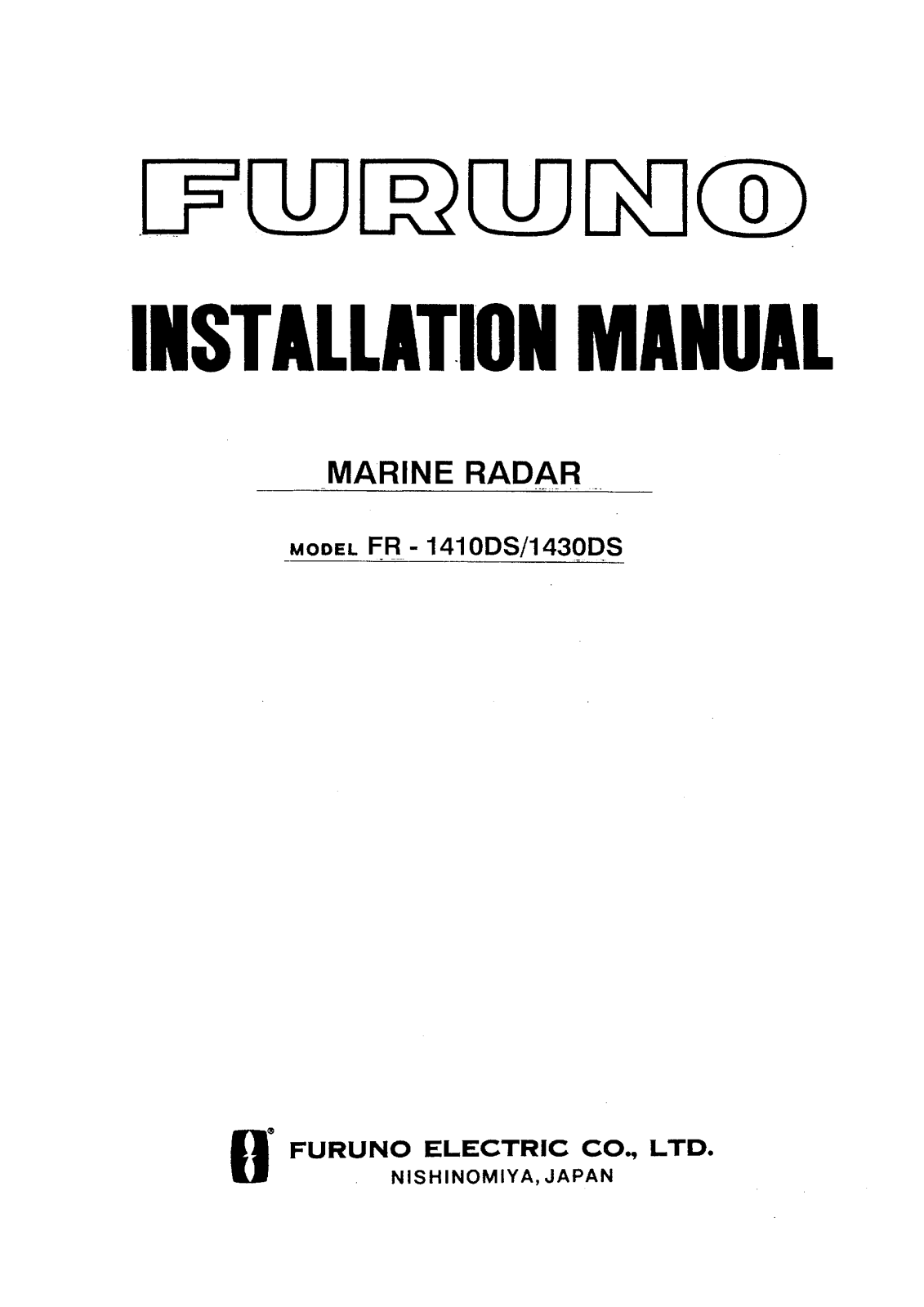 Furuno FR-1410DS, FR-1430DS User Manual