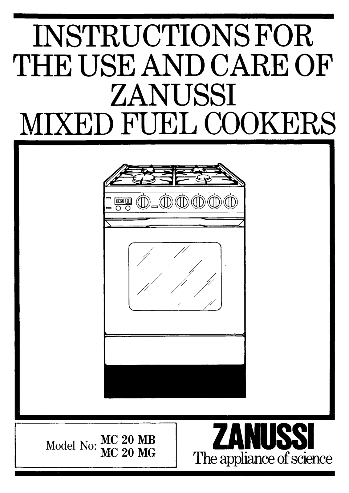 Zanussi MC 20 MG, MC 20 MB User Manual