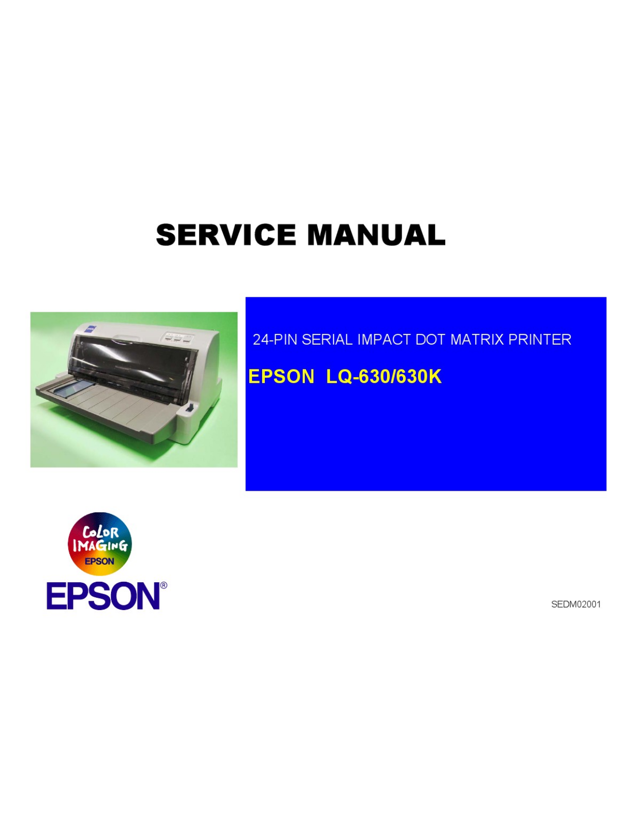 Epson LQ-630, LQ-630K Service Manual