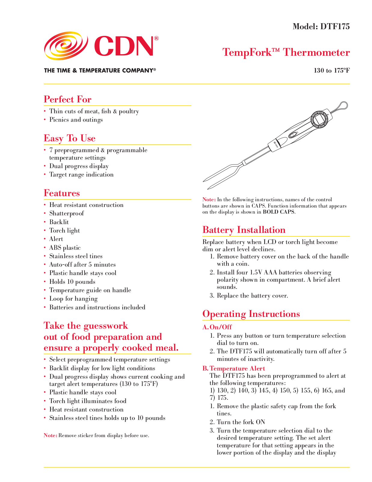 CDN DTF175 User Manual