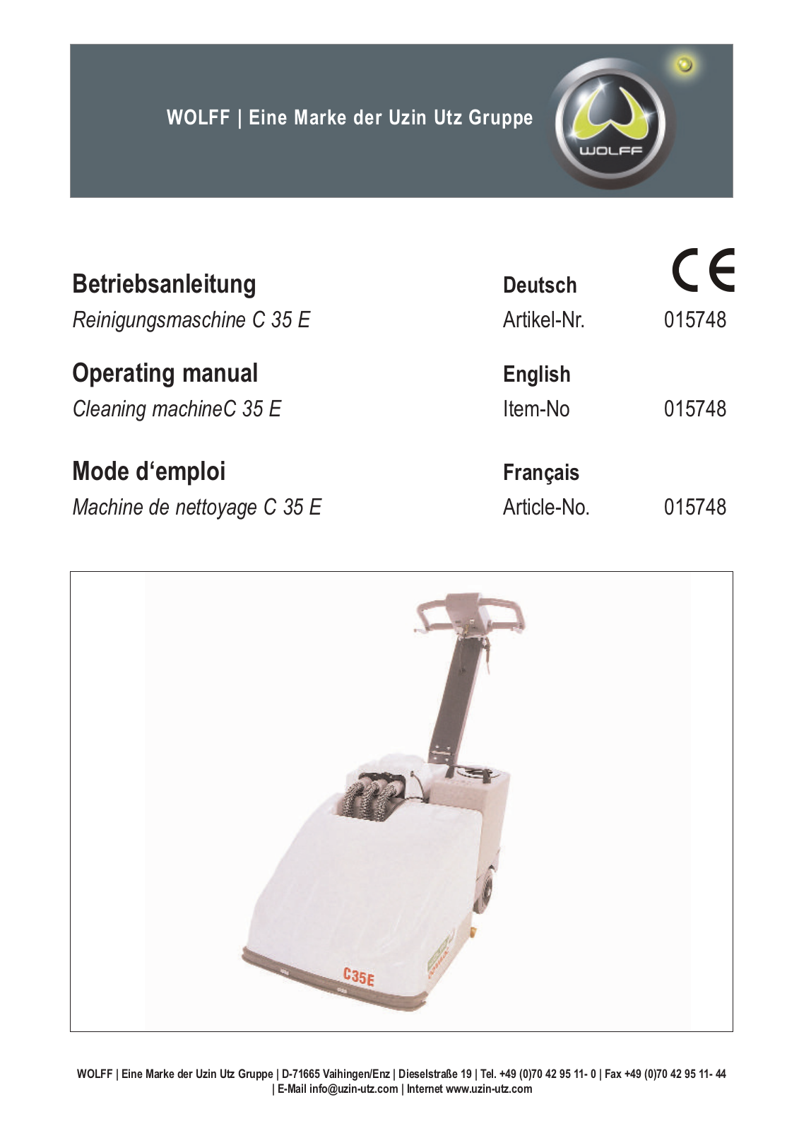 WOLFF C 35 E Operating Manual - ManualMachine.com