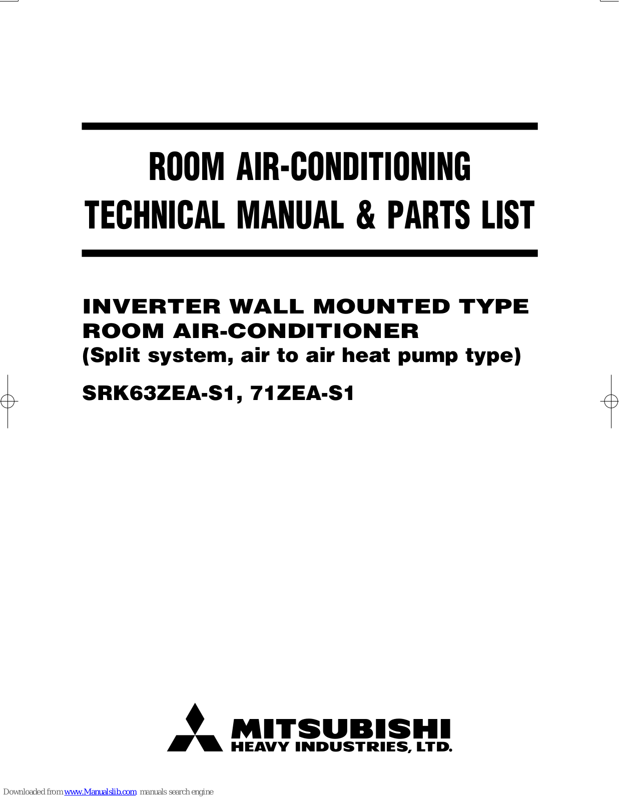 Mitsubishi SRK63ZEA-S1, SRK71ZEA-S1 Technical Manual