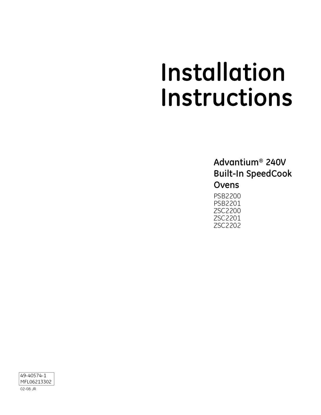 GE PSB2200NBB01, PSB2200NBB02, PSB2200NWW01, PSB2200NWW02, PSB2201NSS01 Installation Guide - ManualMachine.com