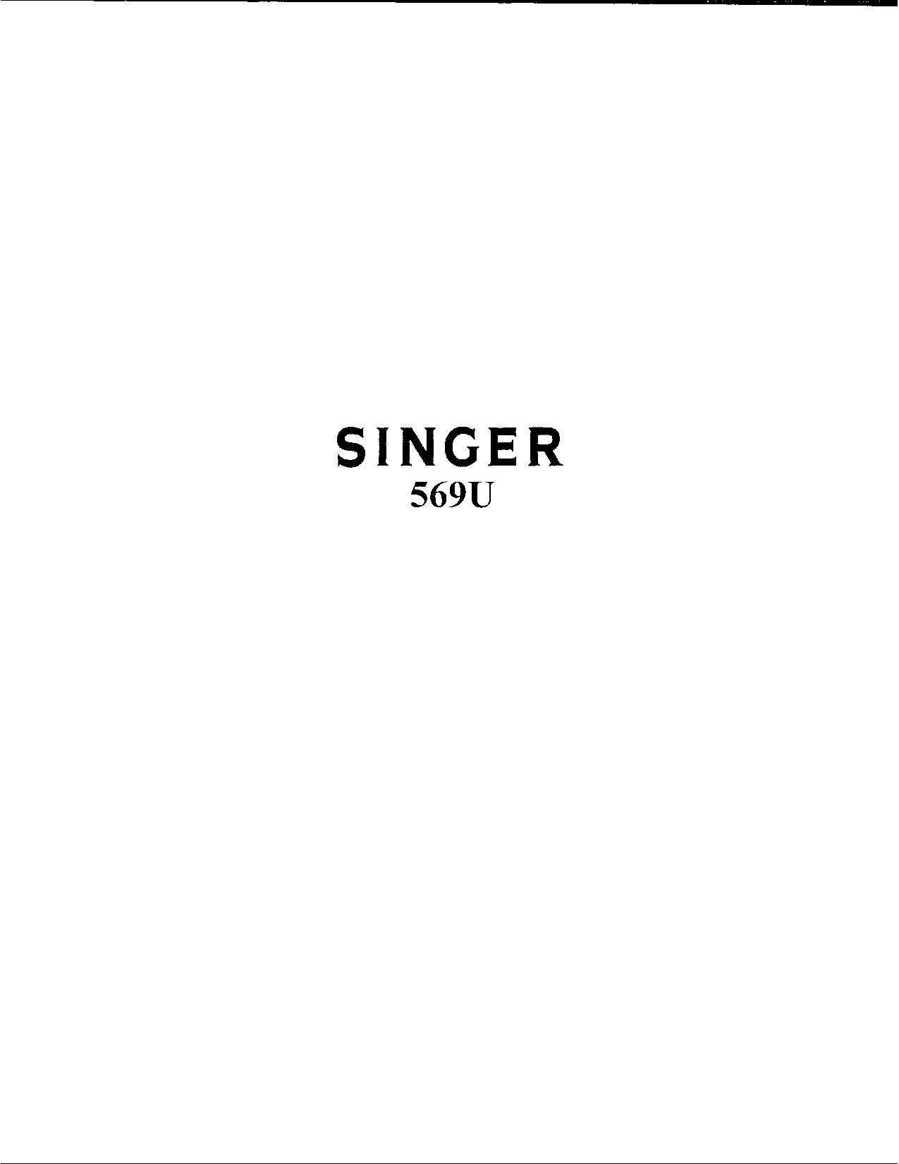 Singer 569U User Manual