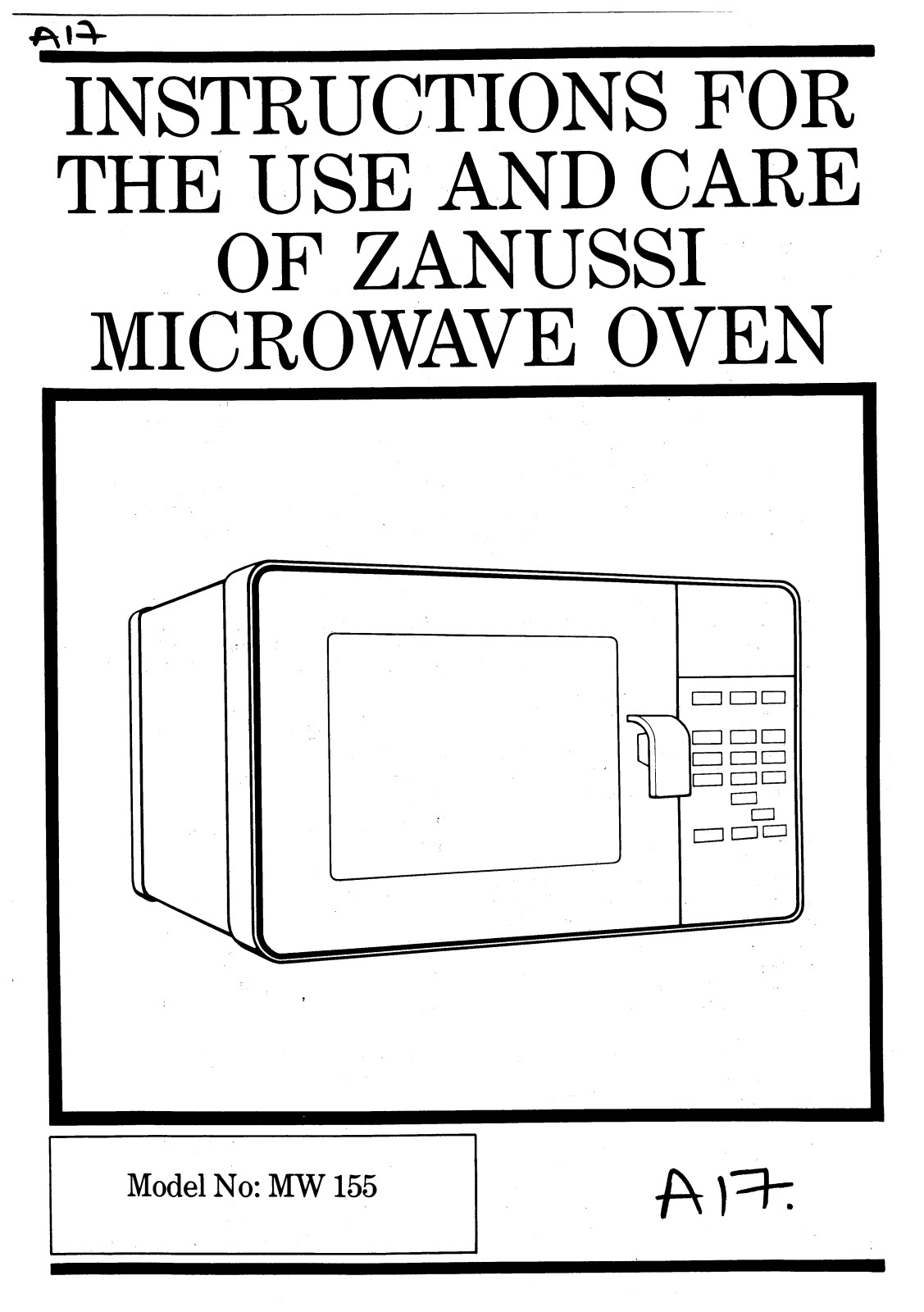 Zanussi MW155 User Manual