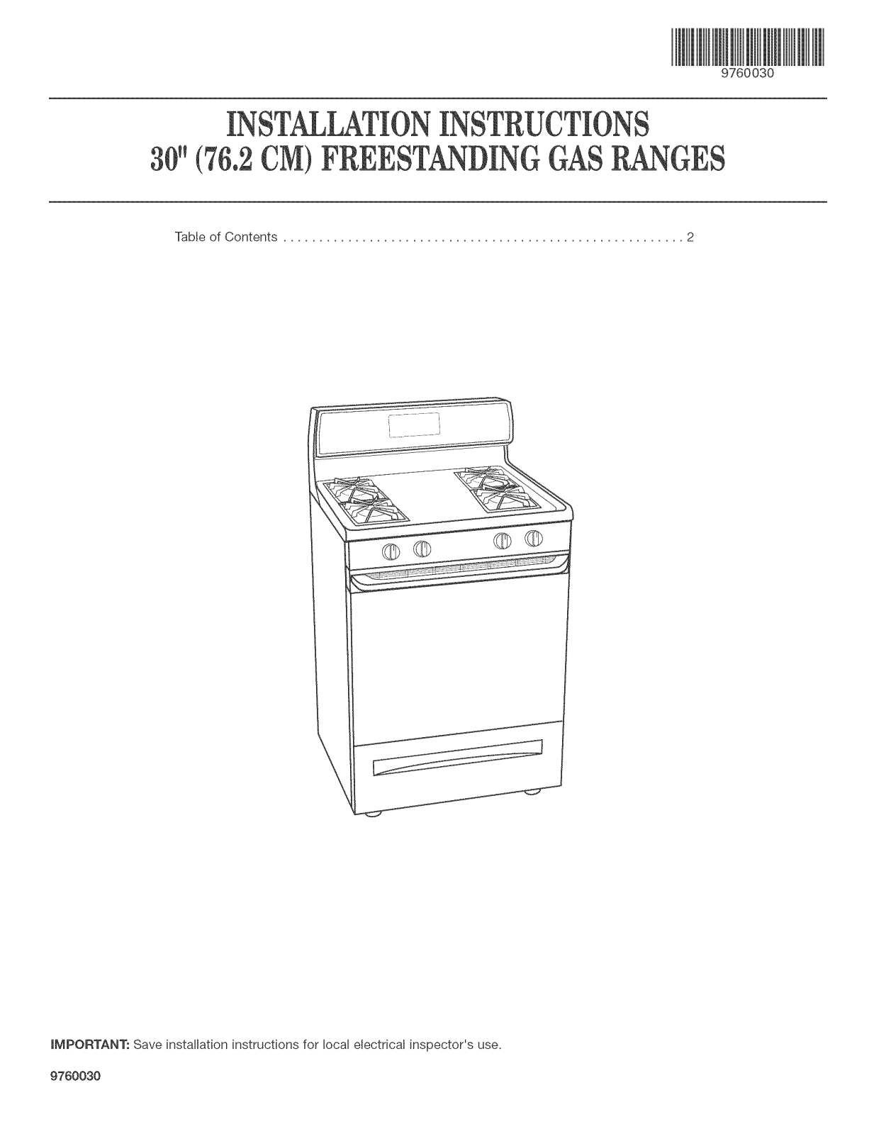 Whirlpool SF380LEPT0, SF380LEPB0, SF380LEPQ0, SF369LEPQ0, SF368LEPW1 Installation Guide - ManualMachine.com