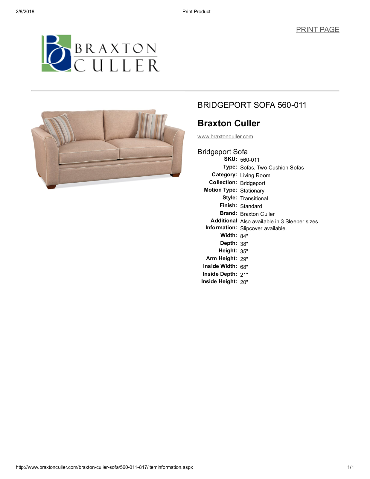 Braxton Culler BXCL1443 Specifications - ManualMachine.com