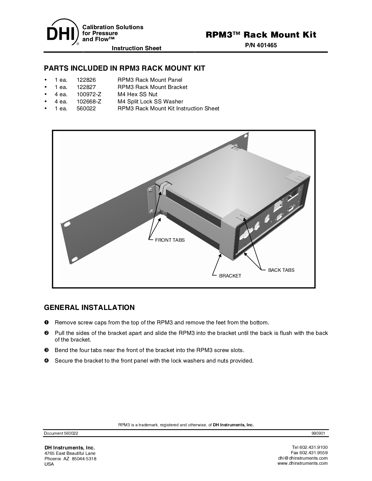 DHI RPM3 RACK MOUNT KIT User Manual - ManualMachine.com