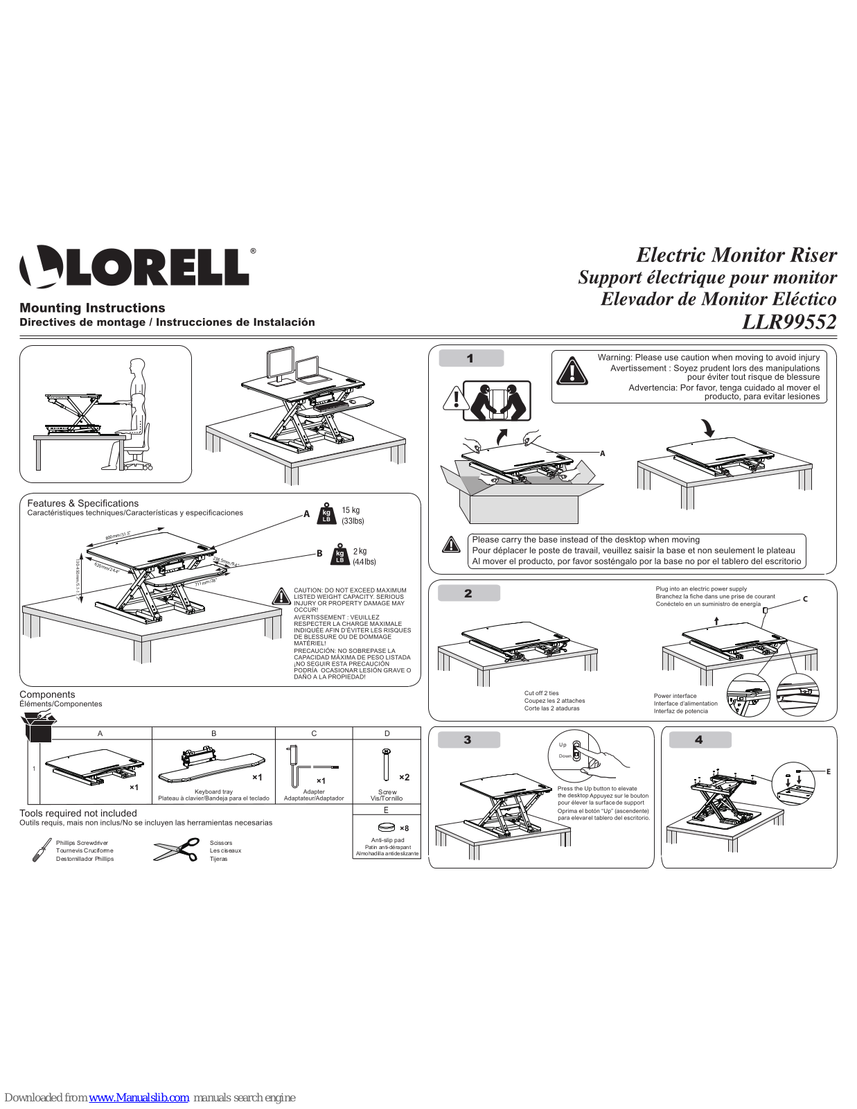 Lorell LLR99552 Mounting Instructions - ManualMachine.com