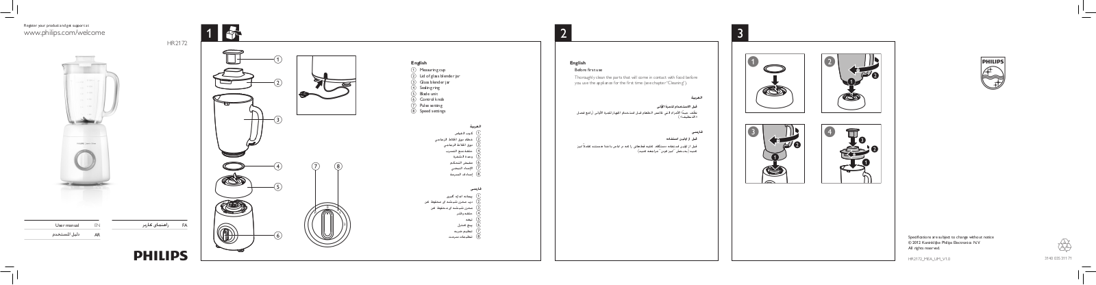 Philips HR 2172 User Manual