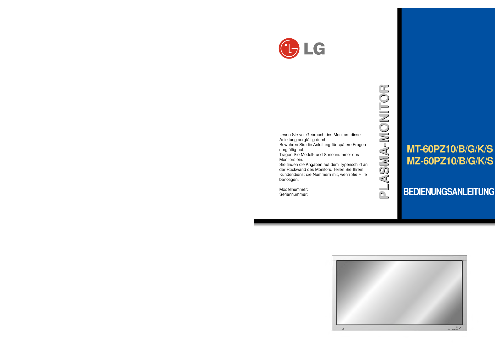 Lg MZ-60PZ10 User Manual