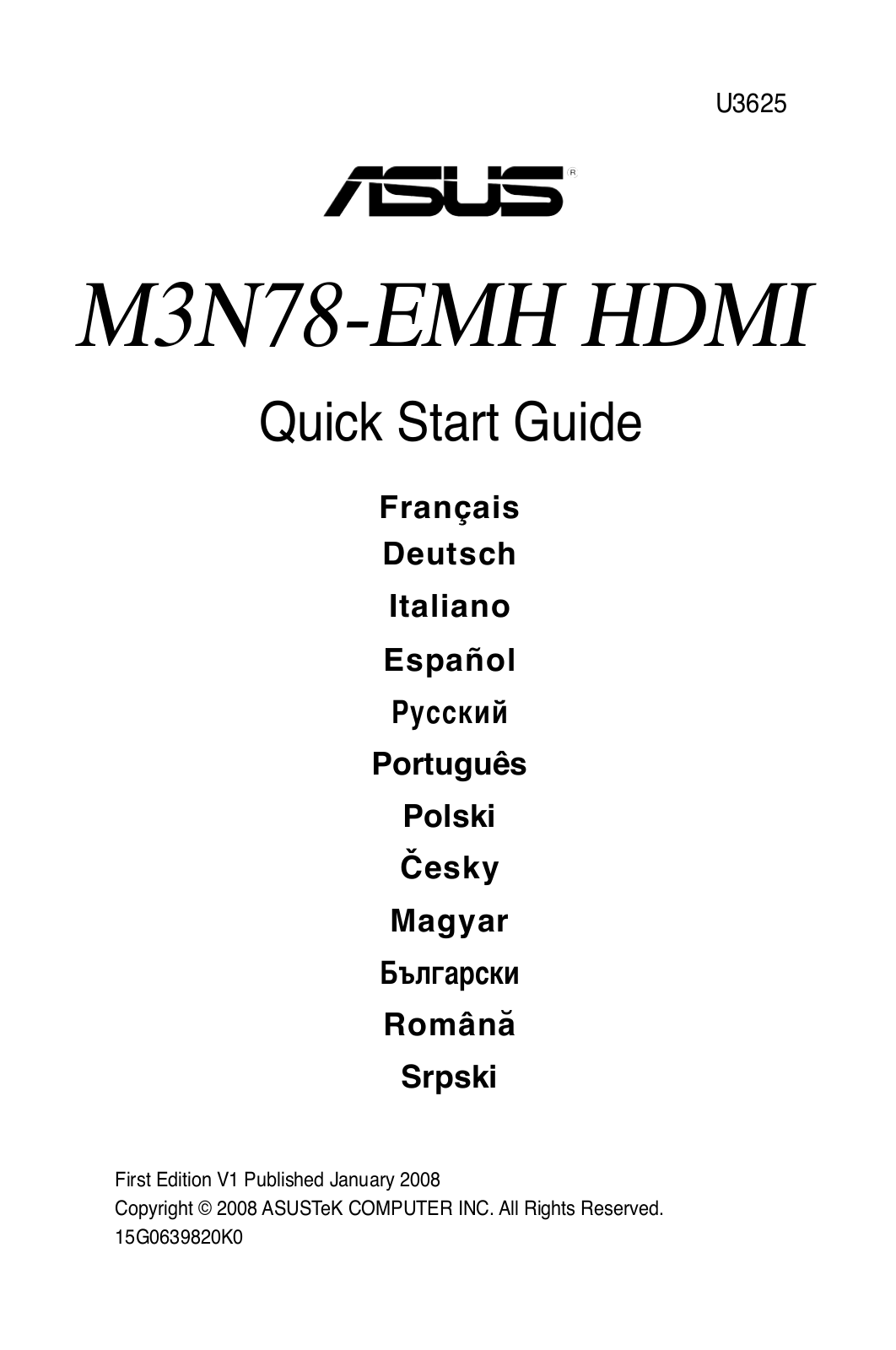 ASUS M3N78-EMH HDMI User Manual