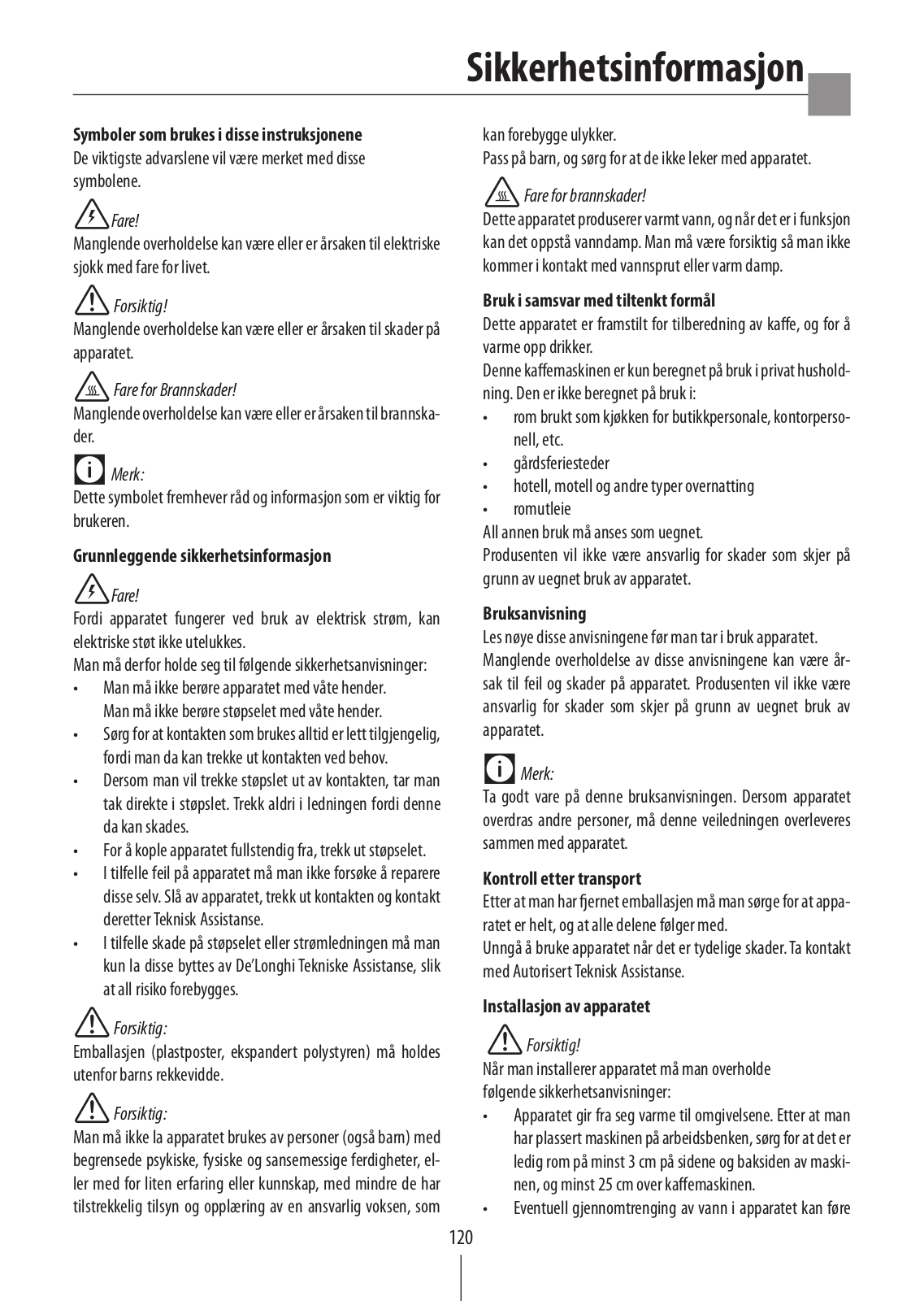 Delonghi BCO420, BCO410 Instruction manuals