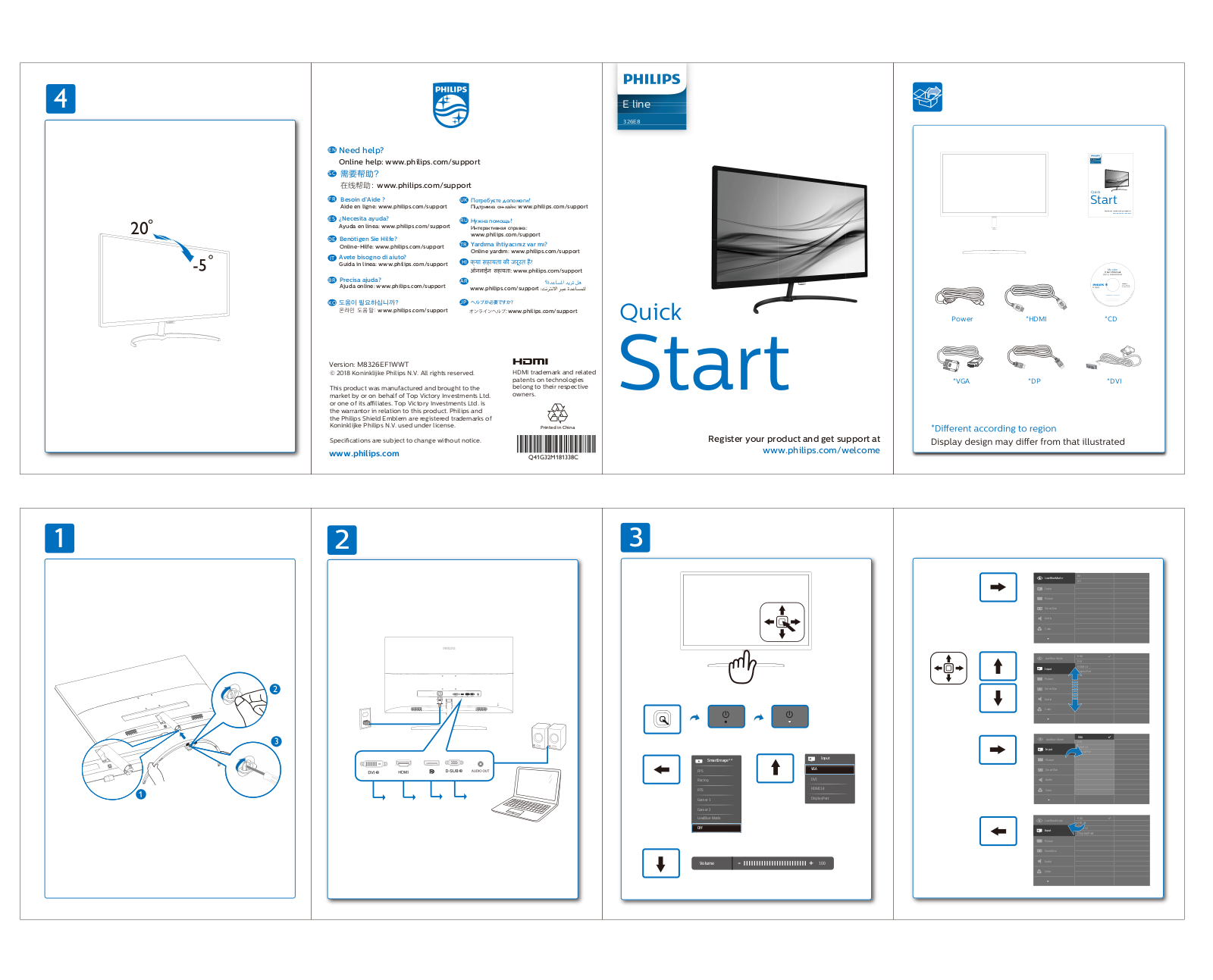 Philips 326E8FJSB/61, 326E8FJSB/79 quick start guide - ManualMachine.com