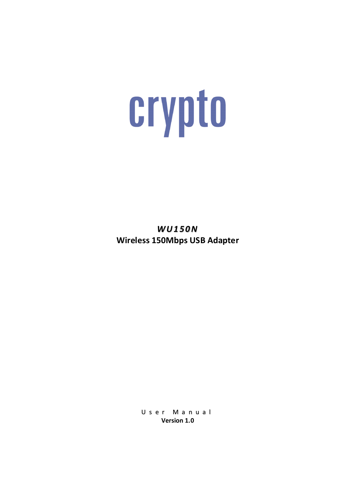 Crypto WU150N User Manual - ManualMachine.com