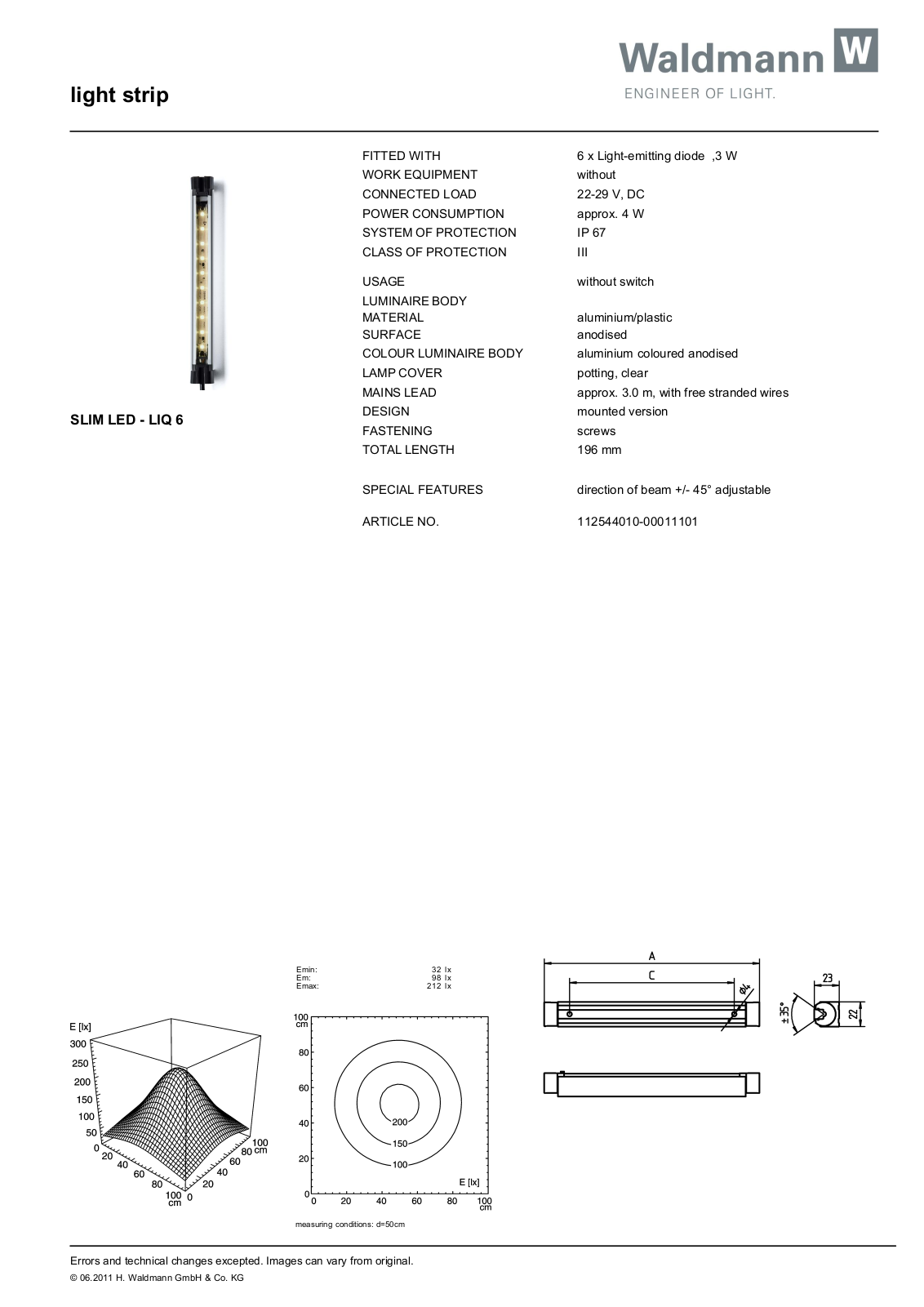 Waldmann 112544010-00011101 Information guide