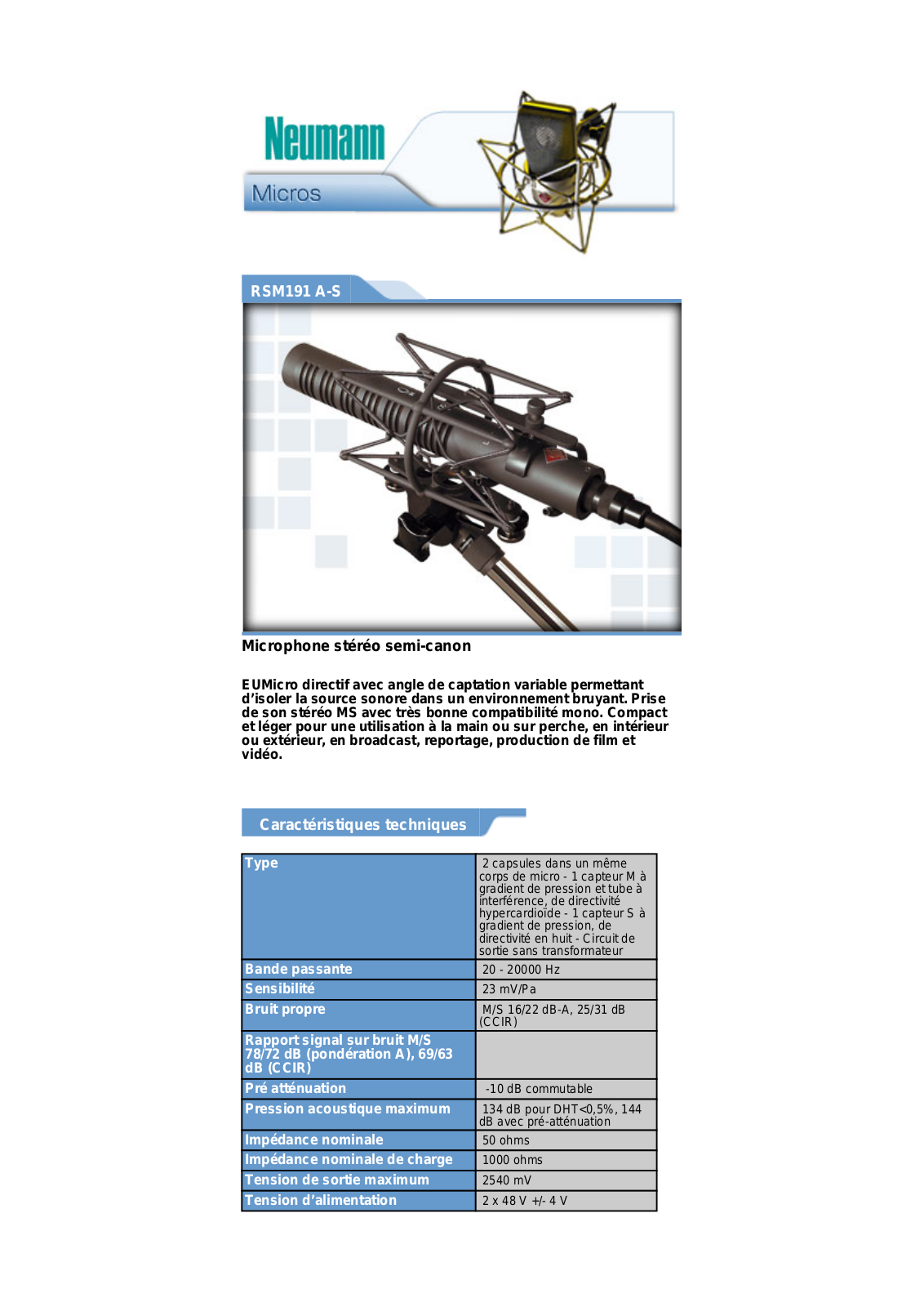 Neumann RSM191 A-S User Manual