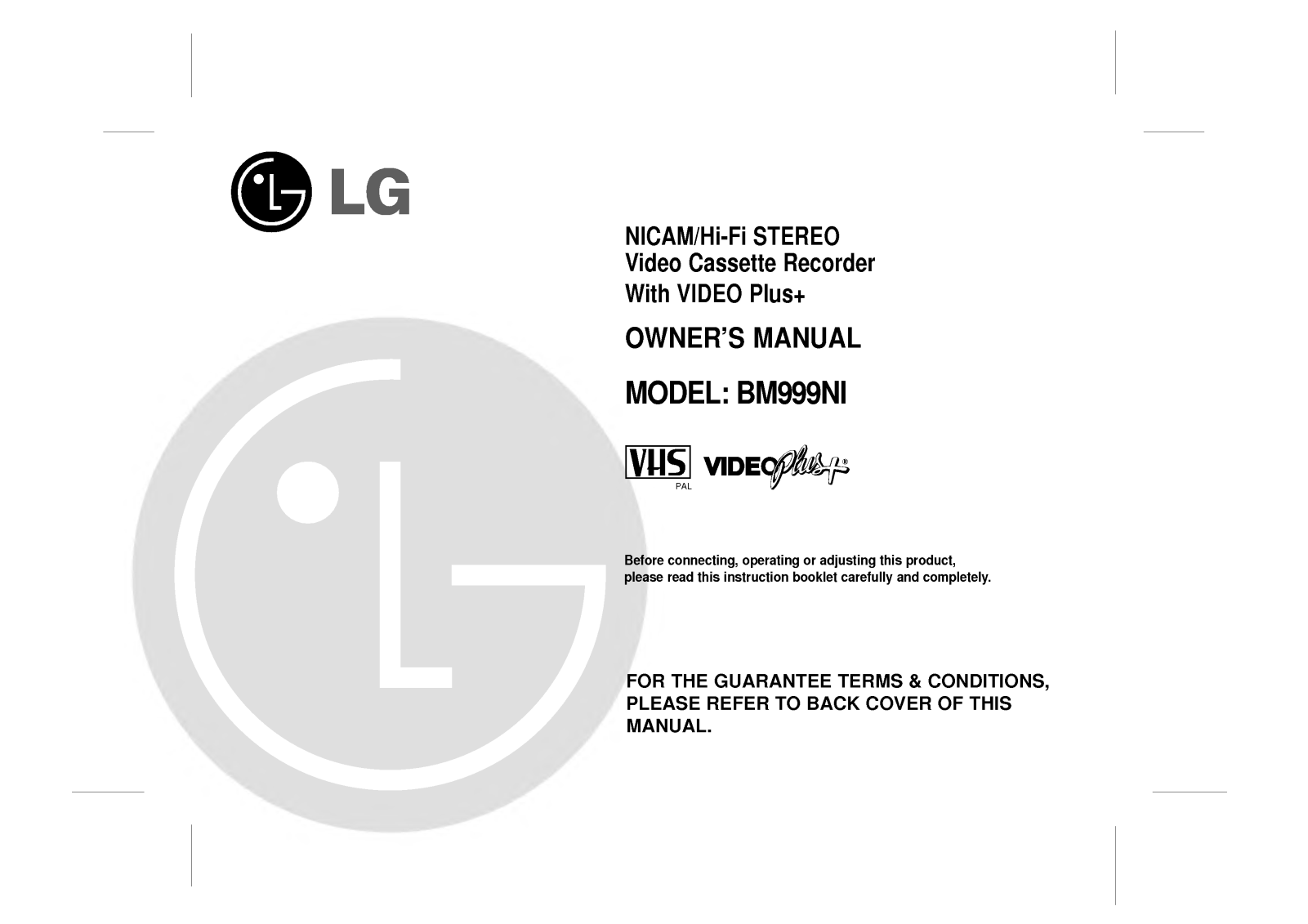 LG BM999NI, BM999NIB, BM999NIS User Manual