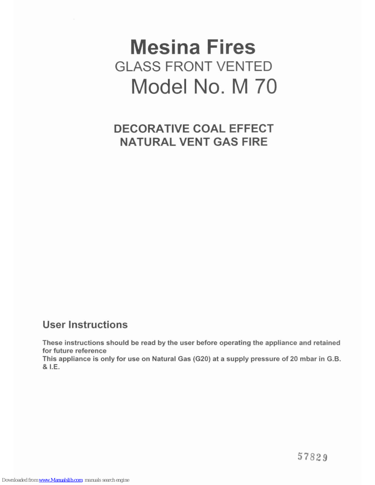 Mesina Fires M 70 User Instructions - ManualMachine.com