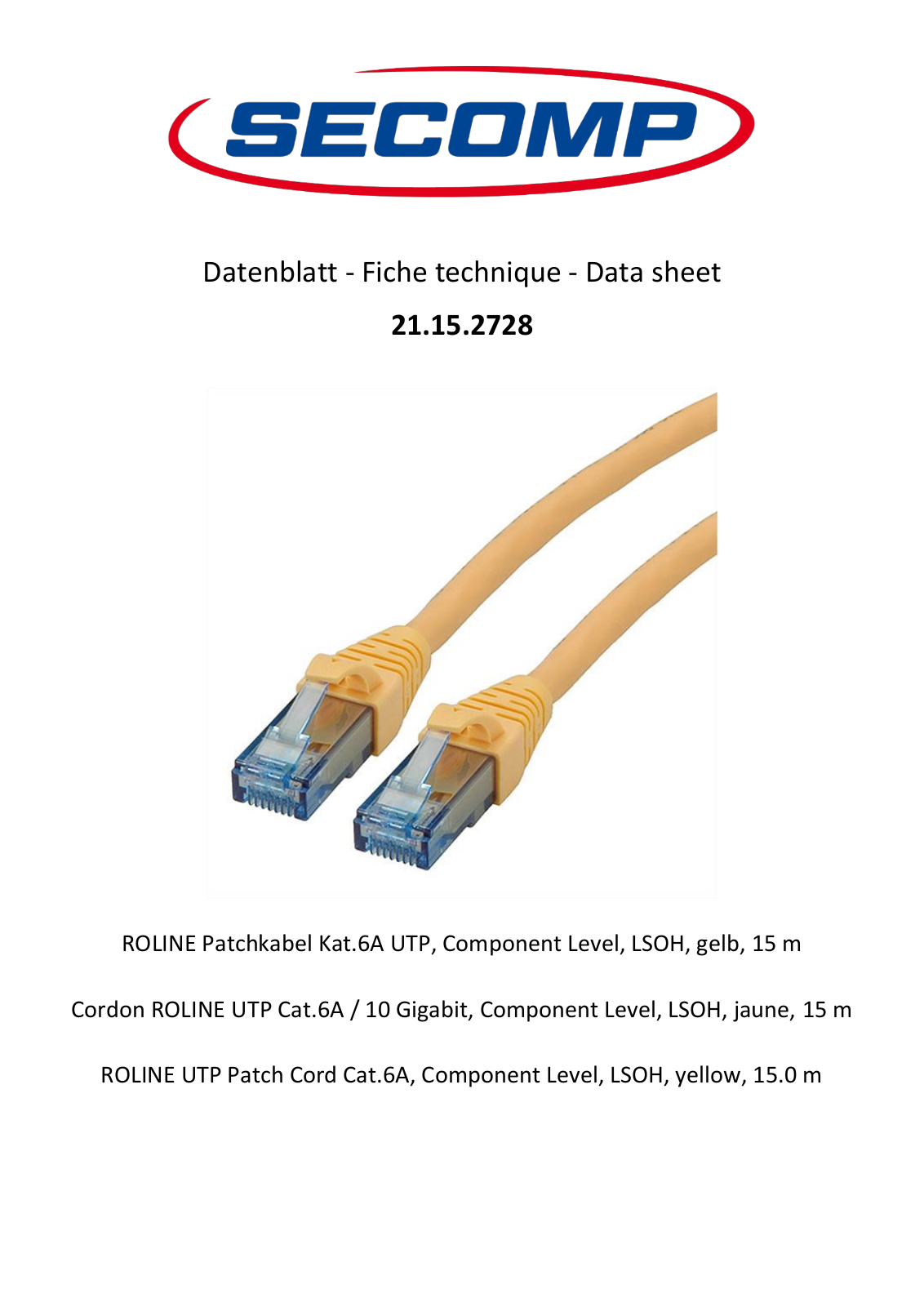 Roline 21.15.2728 User Manual