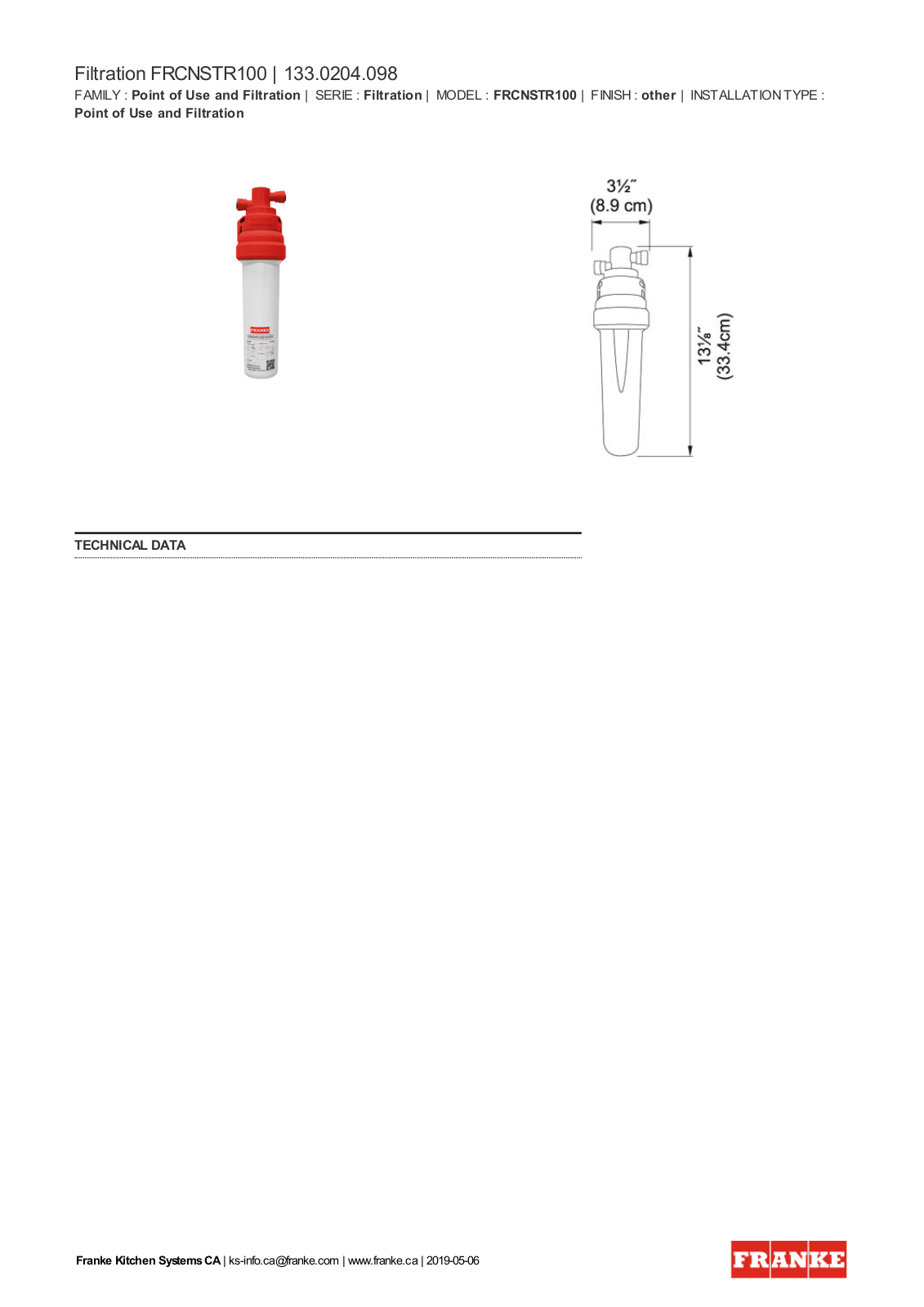 Franke LB7280C100HT Specs