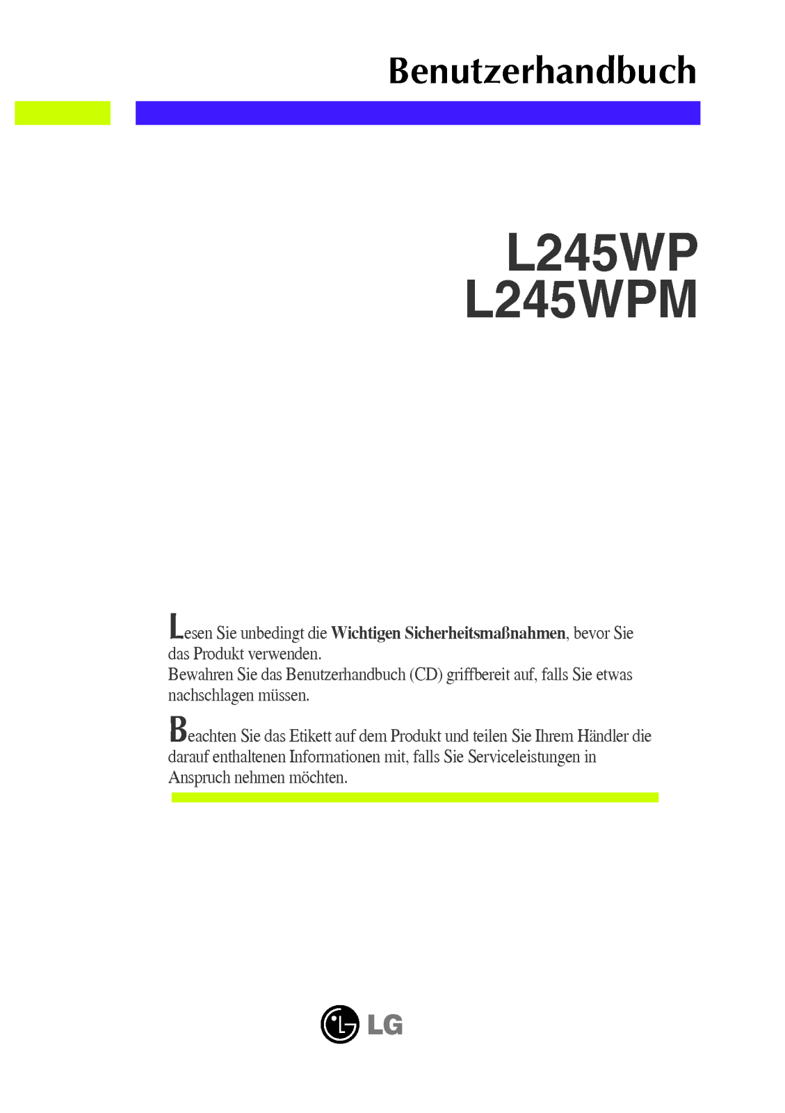 Lg L245WP-BN User Manual